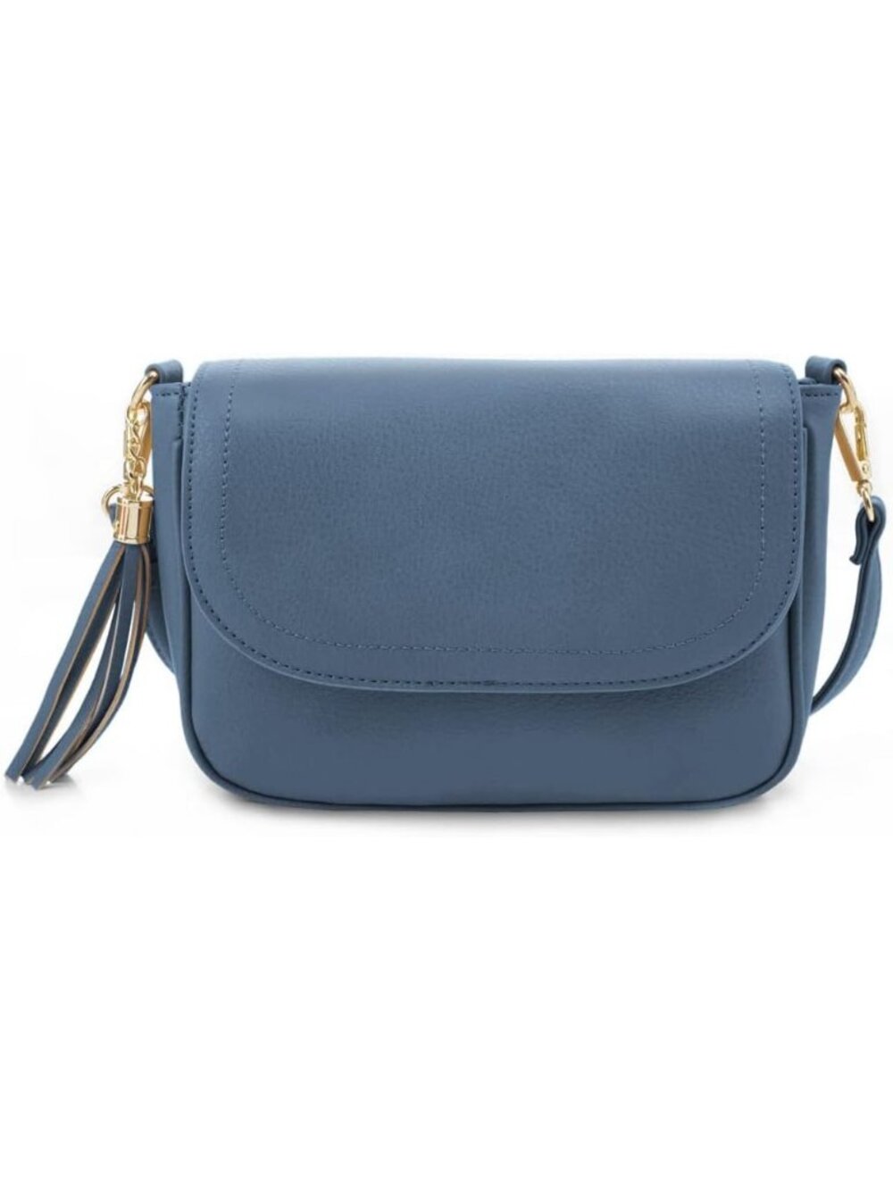 〽️Women's Dark Blue Tassel Vegan Leather Trendy Flap Crossbody Shoulder Bag